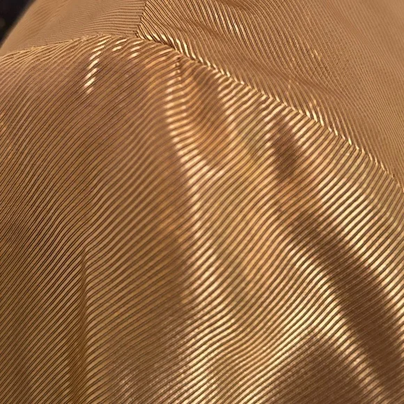 VTG Y2K MI‎ JONG LEE Textured Faux Fur Jacket Navy Gold Sz 4 Luxe Cropped - Picture 12 of 16